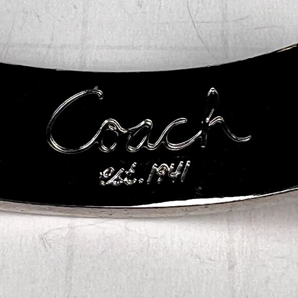 Coach Multi-Colored Hinge Bangle Push Button Clasp Enamel and Silver - Picture 3 of 11